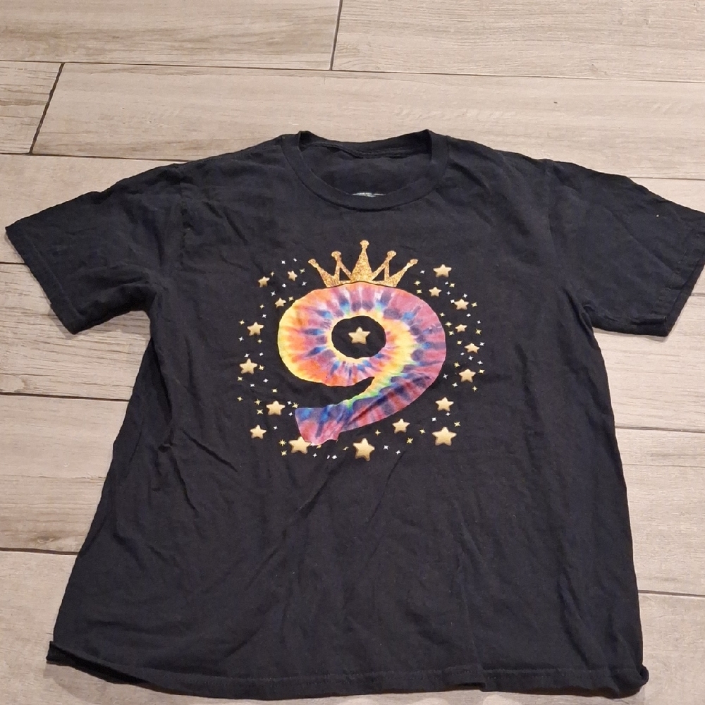 🍁Girls 9th Birthday Star Tie Dye Tee Shirt💘